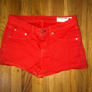 Rag and bone red mini shorts